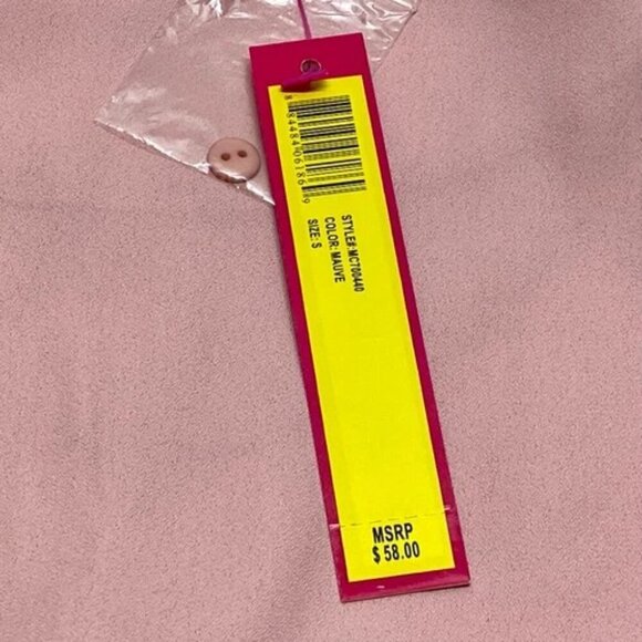 Catherine Malandrino Blouse Women's Small Mauve Pink 3/4 Flutter Sleeve Boho NWT - Picture 6 of 9